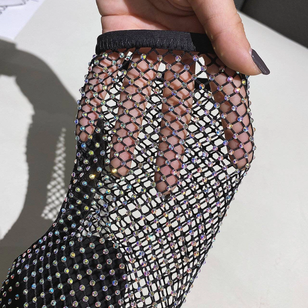 High Heels Rutschen Heel boots - Shoes Heel, vintage, High Heel, retro high heels, retro heels, vintage boots, high heel boots, mesh