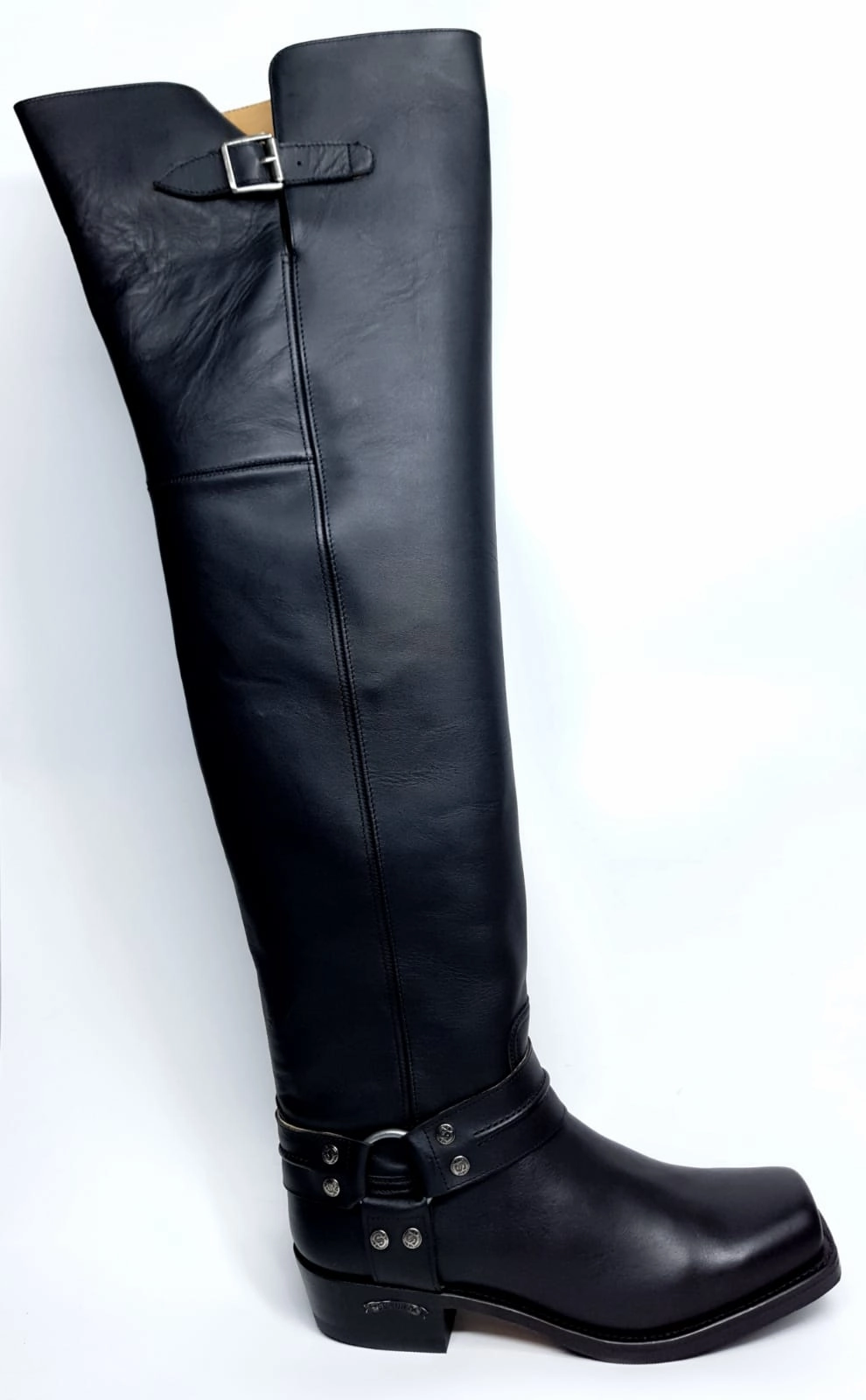 Sendra Boots 8105 Overknees Hochschaft Muskeltierstiefel Leder Biker Stiefel Stiefel An Den Waden Weiten