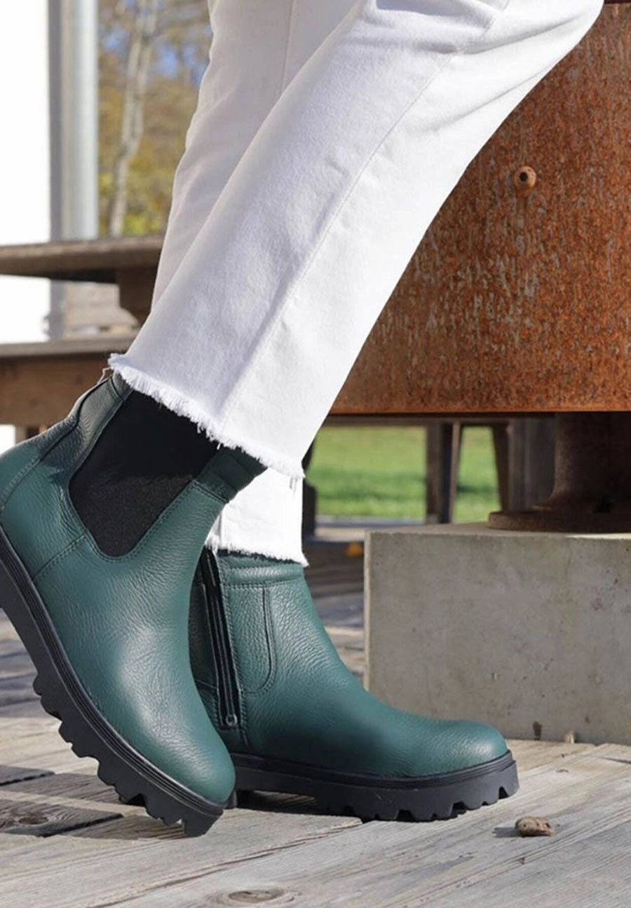 serise Stiefelette Hirschleder Chelsea Boots Military