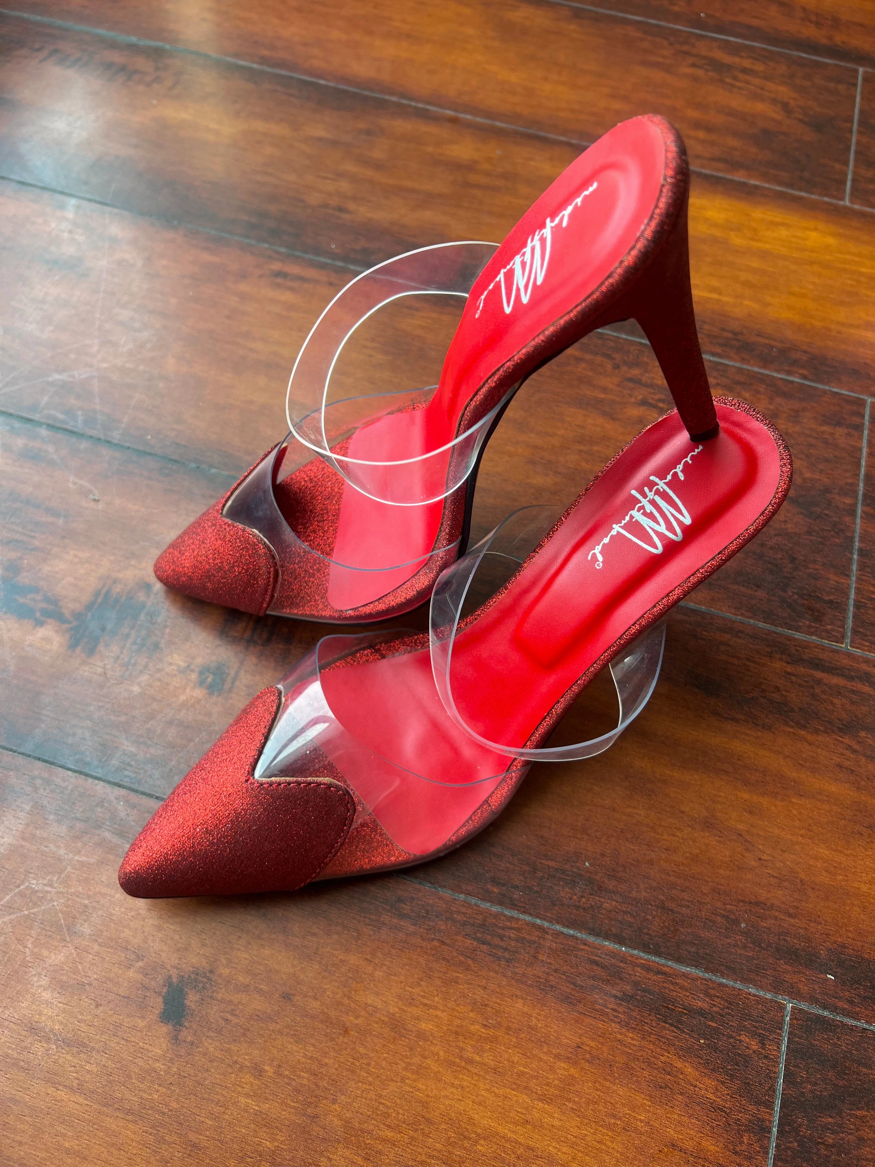 High Heels Größe Für Männer Shiny Heart Mules