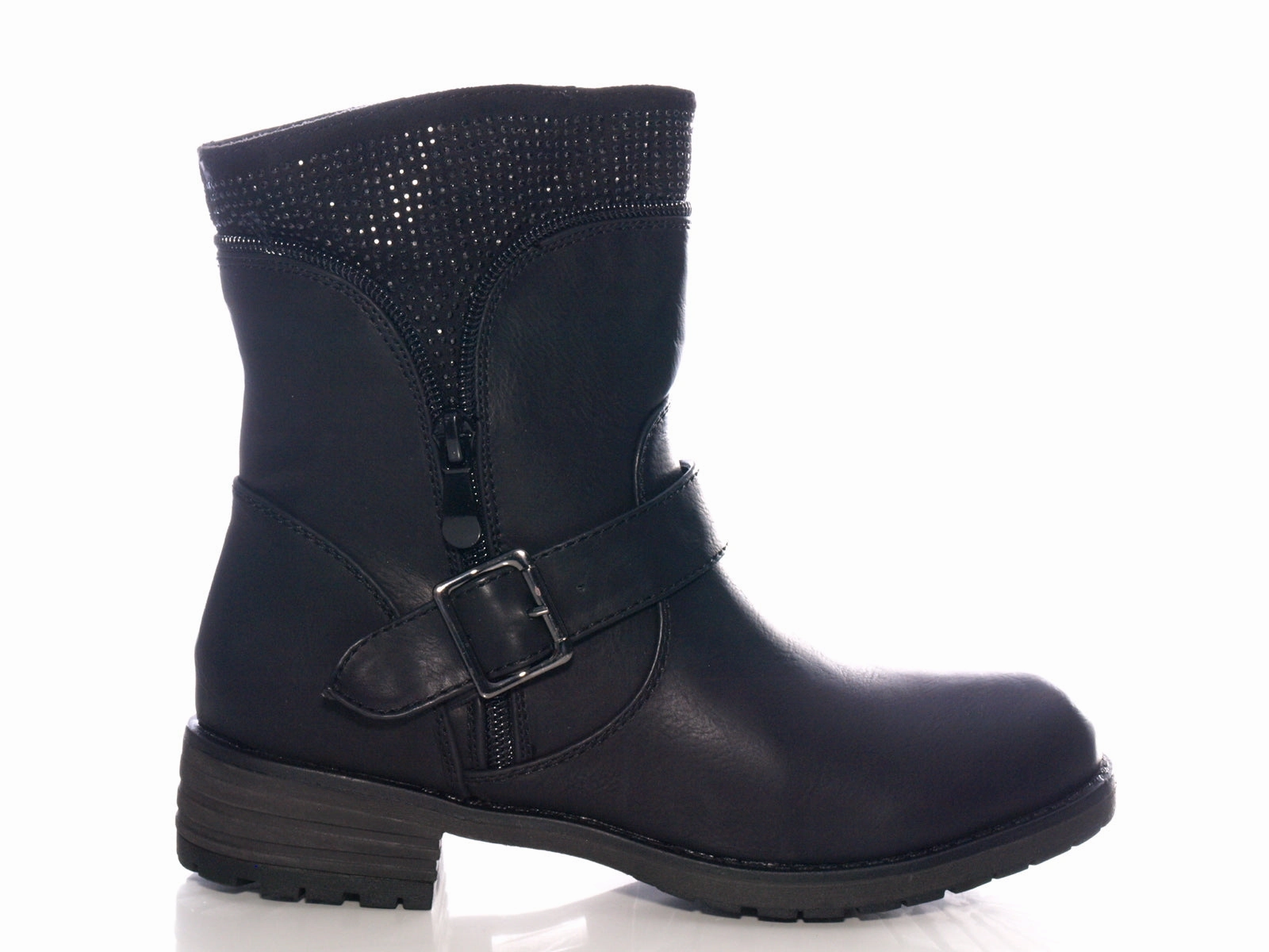 Sicherheitsschuhe Elektrofachkraft Damen Schlupf Stiefeletten Boots Outdoor Winterboots warm gefttert Black # 387