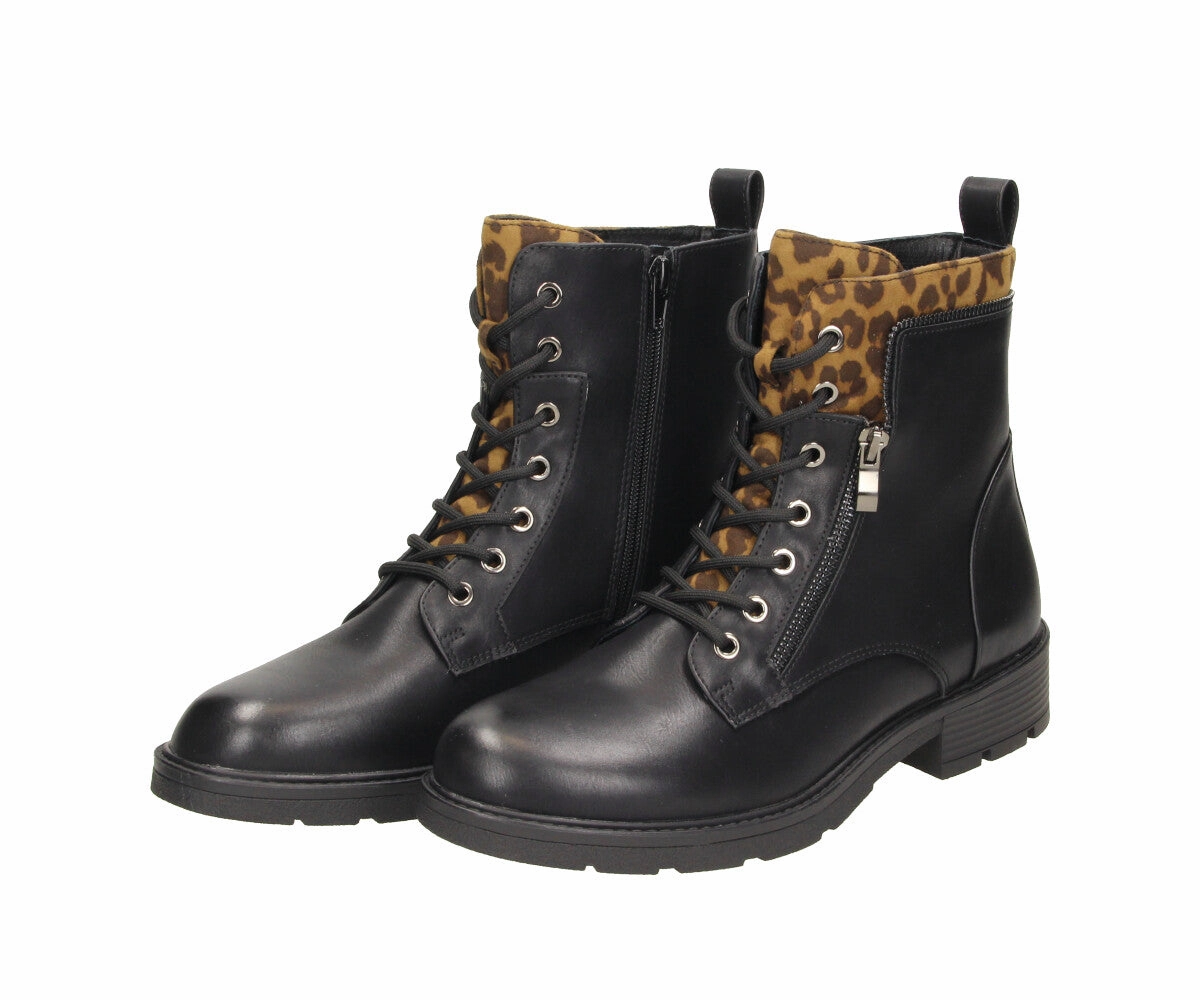 S7s Sicherheitsschuhe Lilli in Black-Leo - Damen Stiefelette