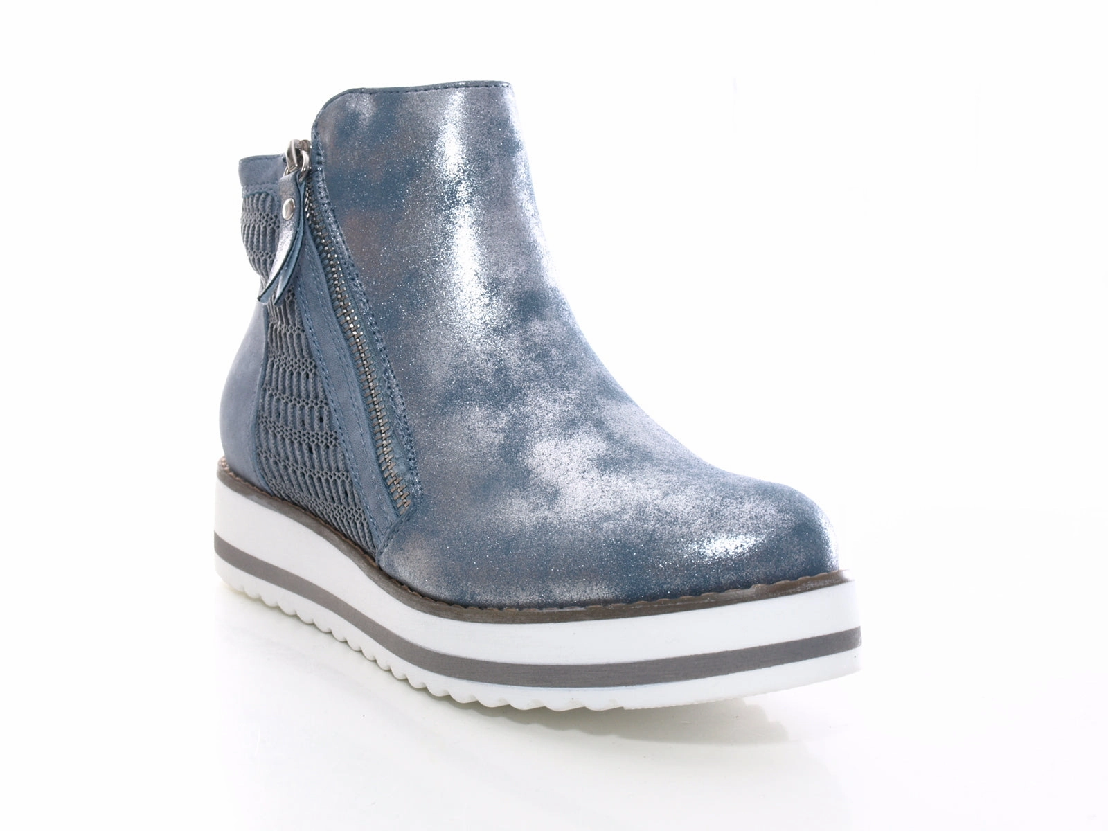 Sicherheitsschuhe Modern Damen Halbhohe Sneaker Freizeitschuhe Stiefelette Blue # 770