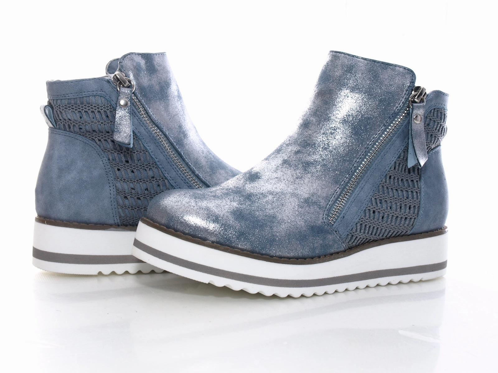 Damen Halbhohe Sneaker Freizeitschuhe Stiefelette Blue # 770 Sicherheitsschuhe Ibbenbüren