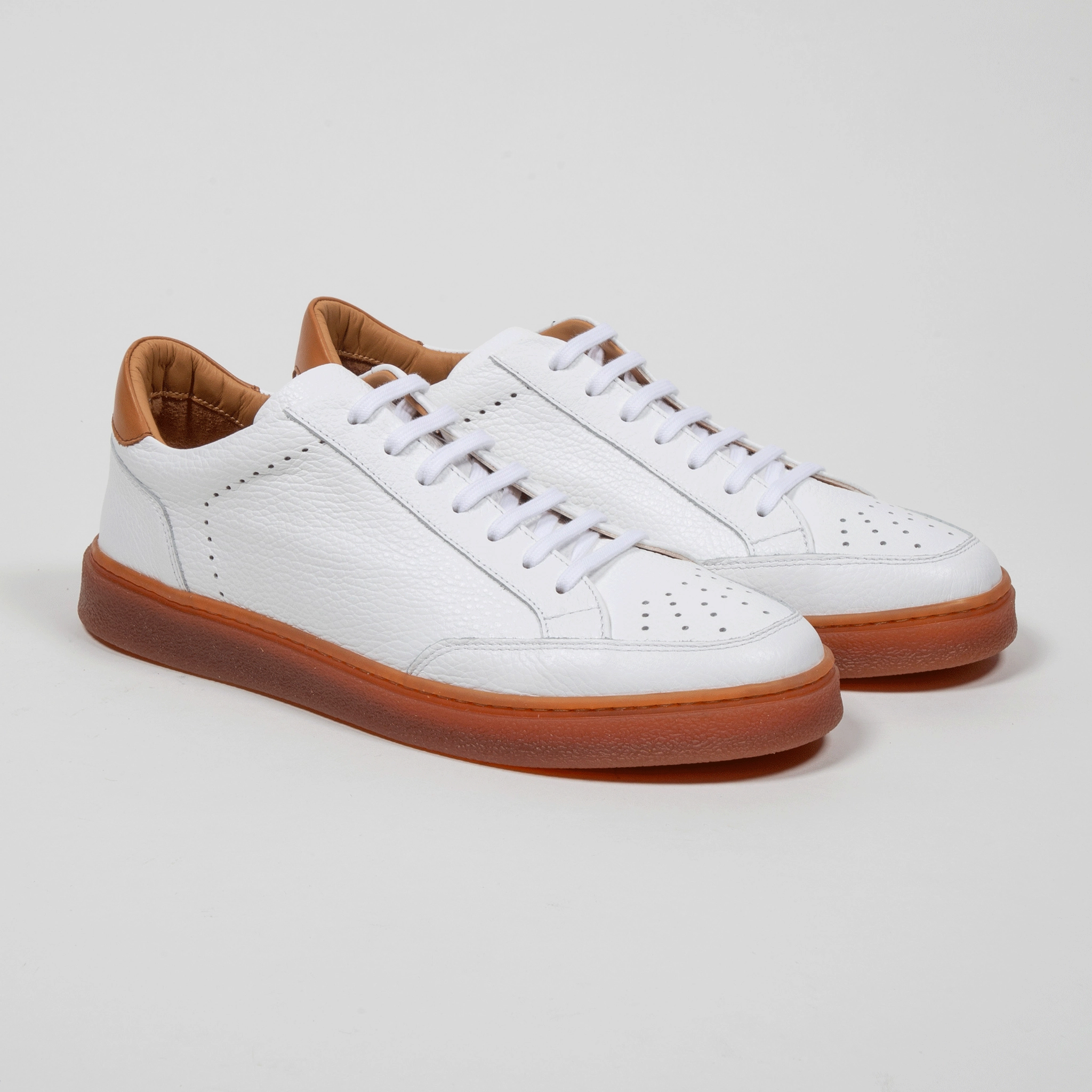 Sneaker Leder Dollaro Caramello Sneaker Aus Portugal