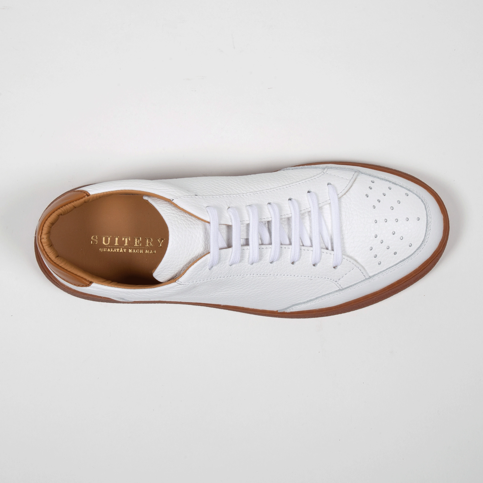 Sneaker Wedge Heel Sneaker Leder Dollaro Caramello