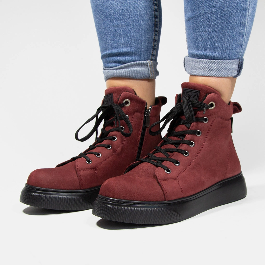 Damen knchelhohe Sneaker Looke LYSIANE Weisse Plateau Sneaker