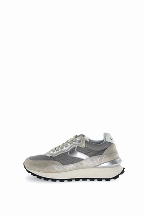 Qwark Hype Woman. Metallic Brushed Goat/Nylon silver grey Calvin Klein Sneaker Damen Weiß