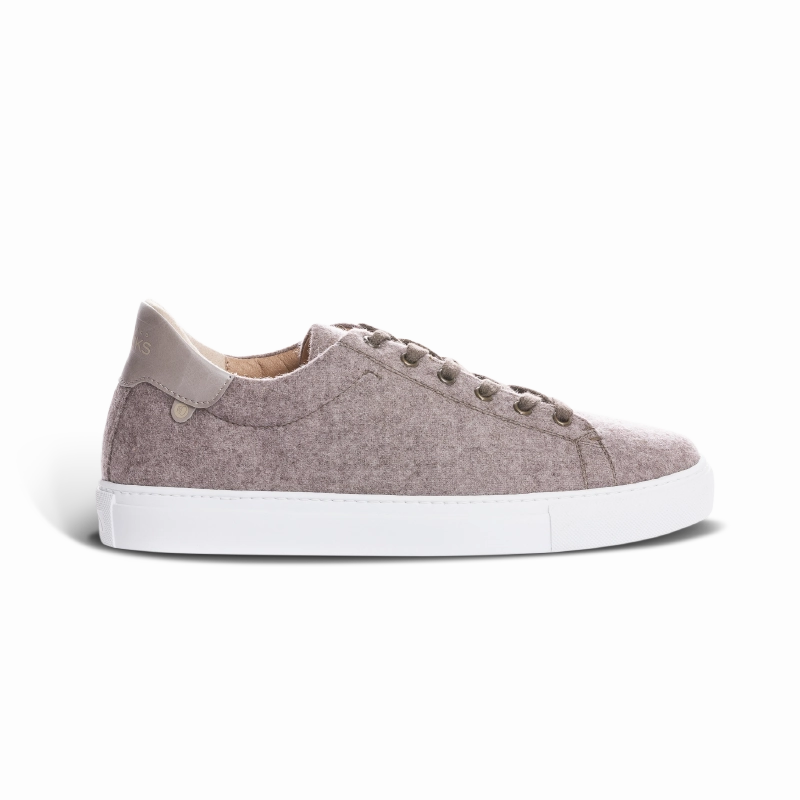 Sneaker MOD.1 wool / taupe Weiße Sneaker Stoff