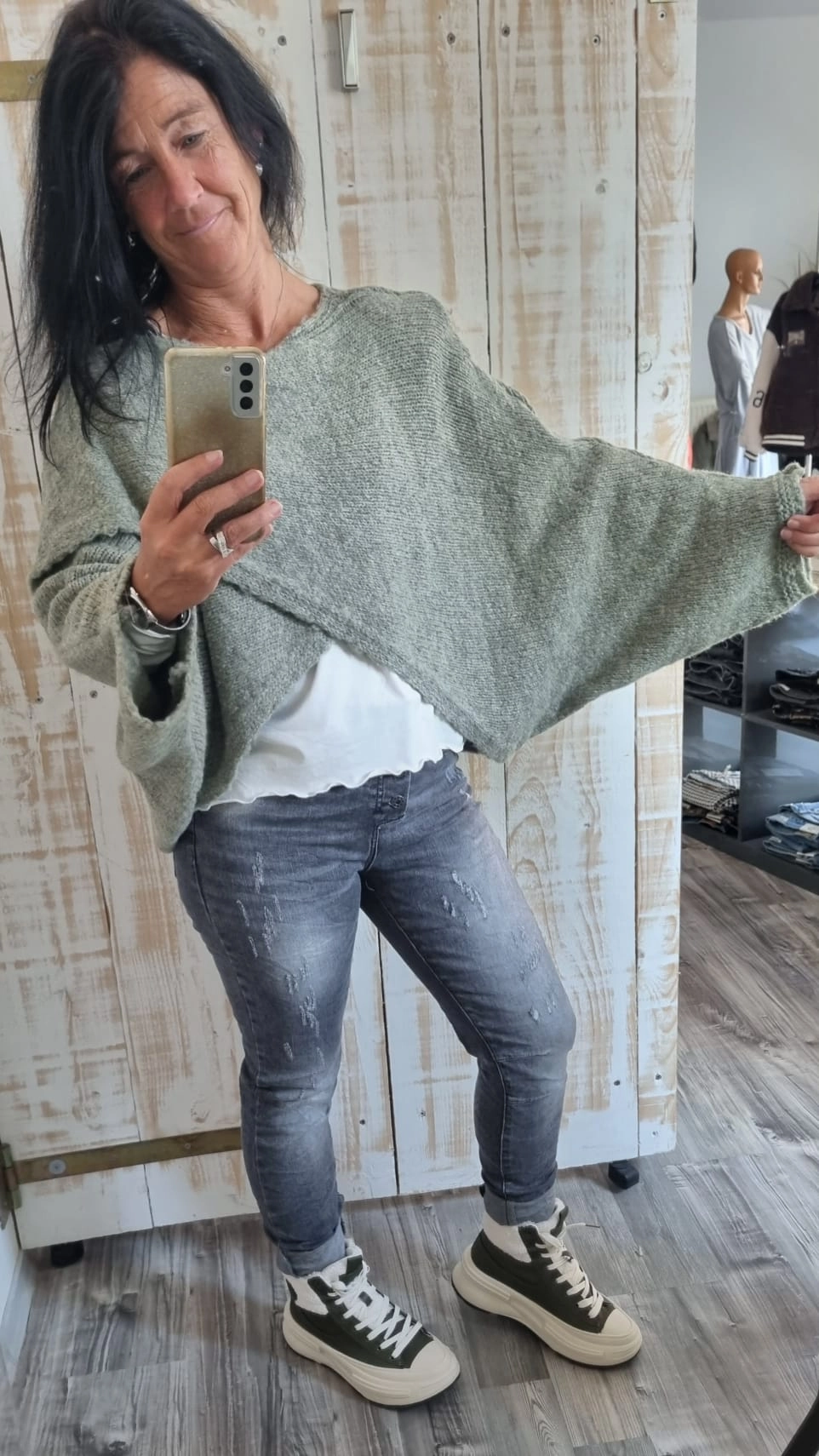 Hi-top Sneaker Sneaker "Gipsy" Khaki reduziert 20,-