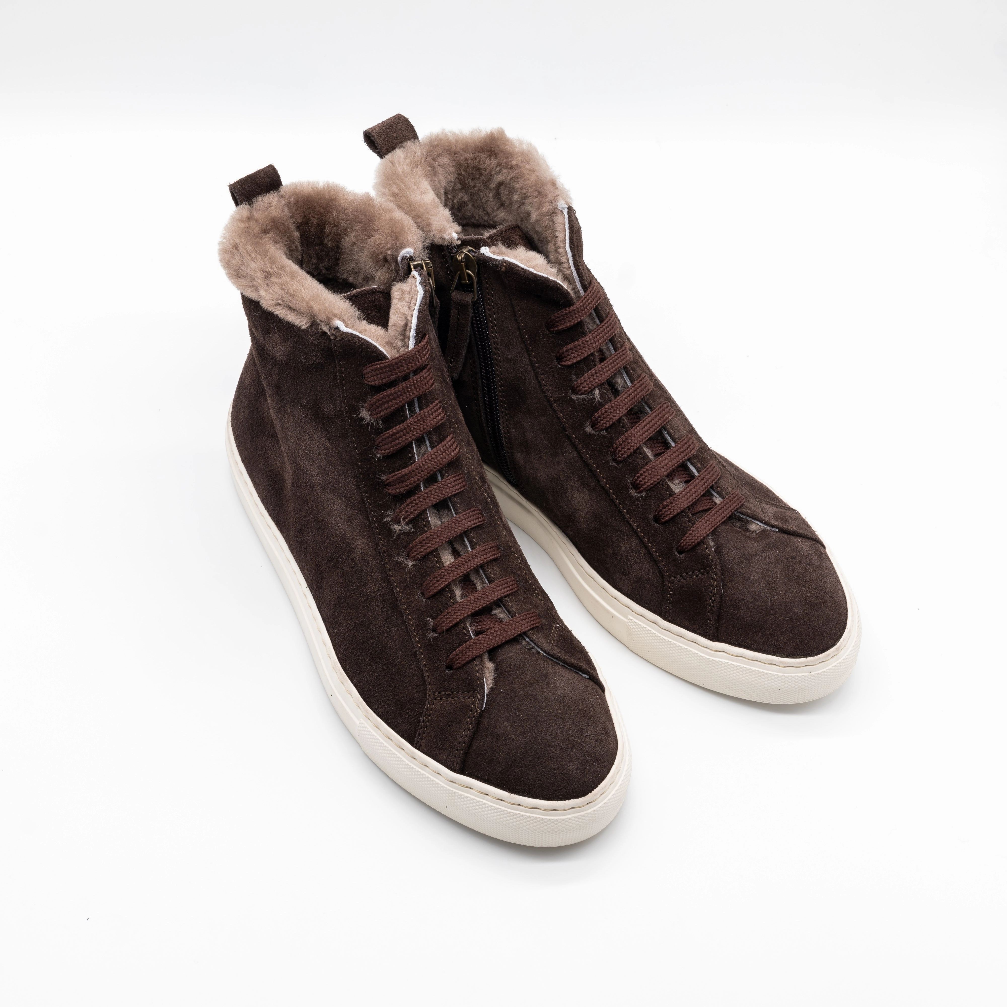 Adieu Chelsea Boots Sneakers Lammfell braun