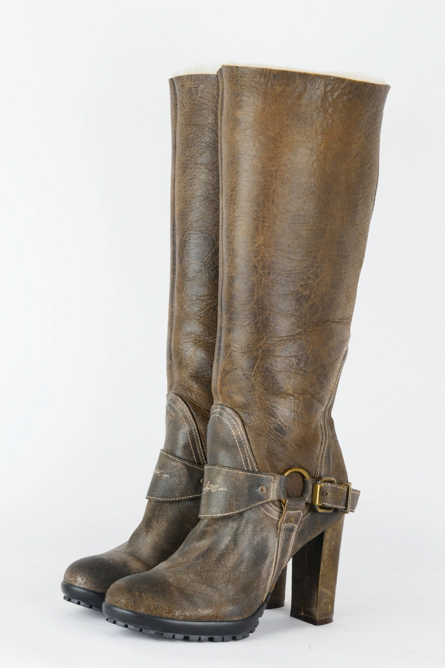 Stiefel Leder oliv Lowa Stiefel