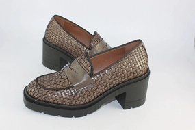 About Blank Loafers Soft Brown Woven Leather Penny Loafer