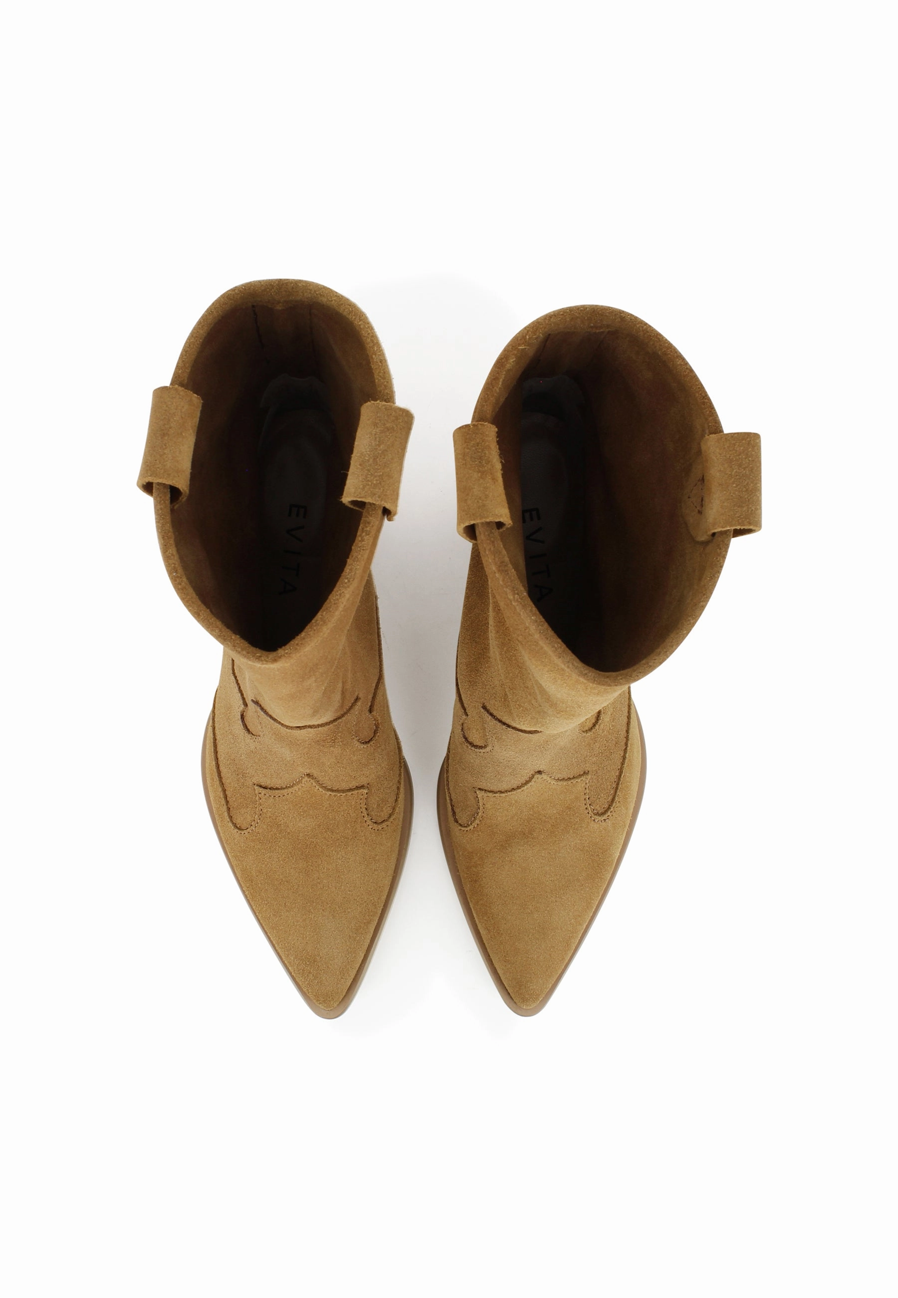 Crockett Jones Stiefel GINEVRA Damen Cowboy Stiefel  -  Rauleder Hellbraun