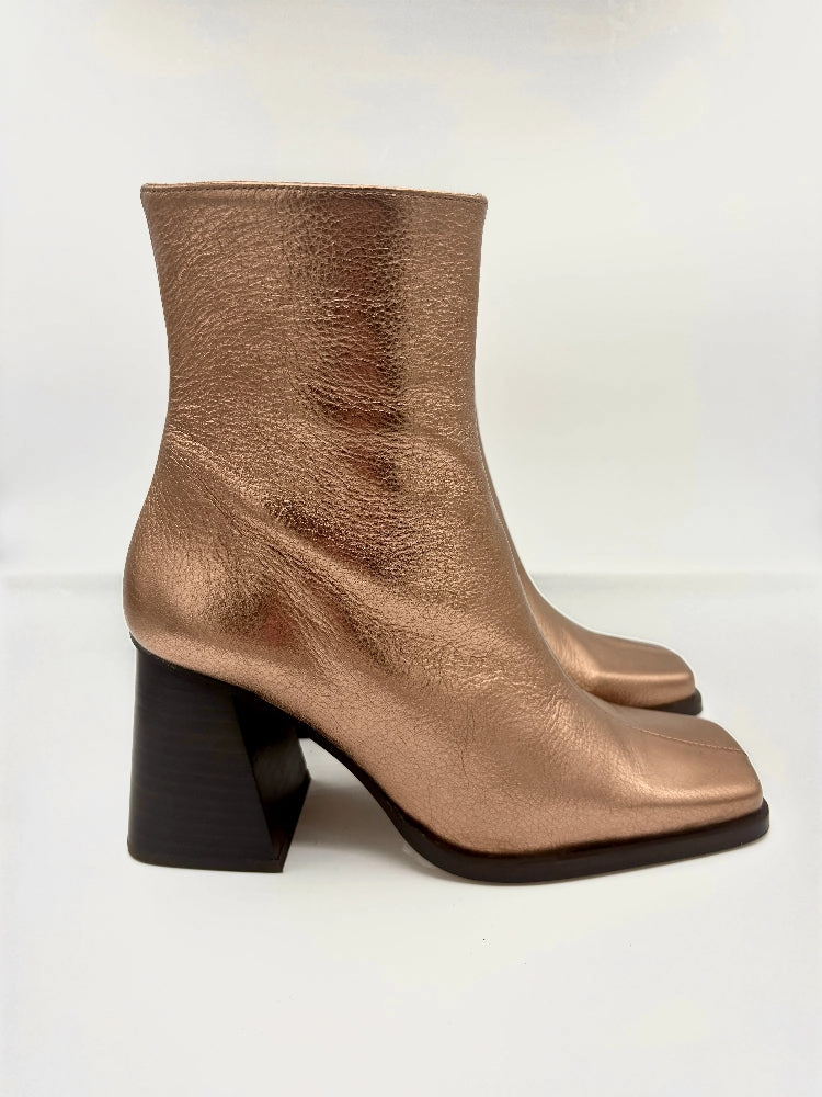 Tan Lace Up Ankle Boots SOUTH SHIMMER QUARTZ ANKLE BOOTS