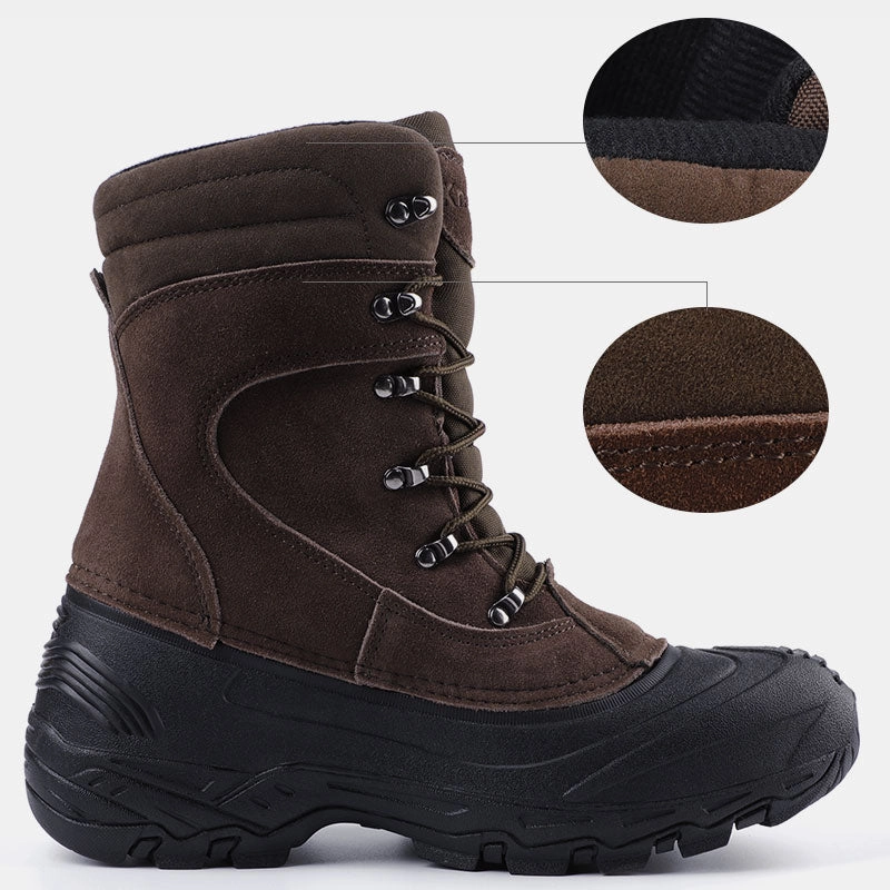 Pimkie Stiefel Knixmax Herren Schneestiefel Braun Wasserdichte Sohle Winterstiefel