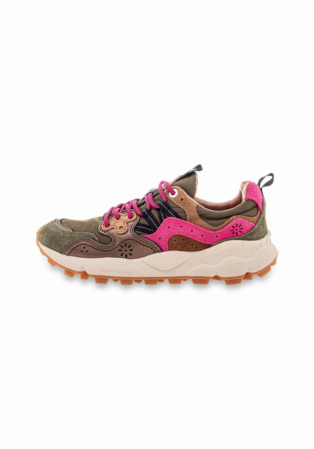 Yamano 3 Women Suede Nylon military/pink Sneaker Super Soft