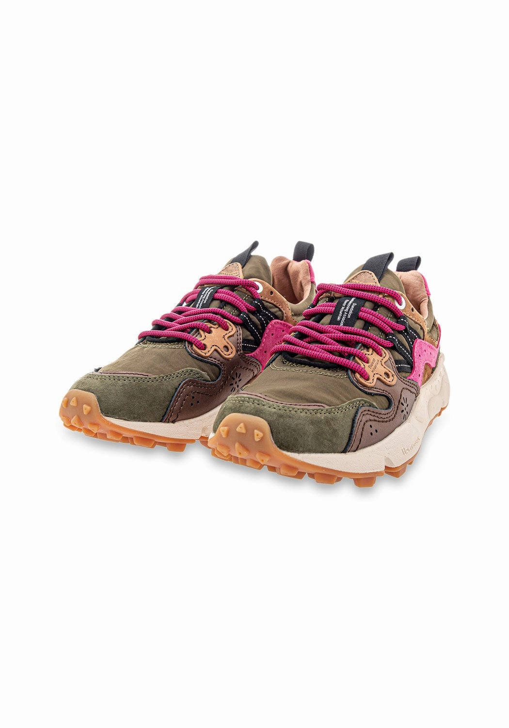 Yamano 3 Women Suede Nylon military/pink Sneaker Mit Spitze