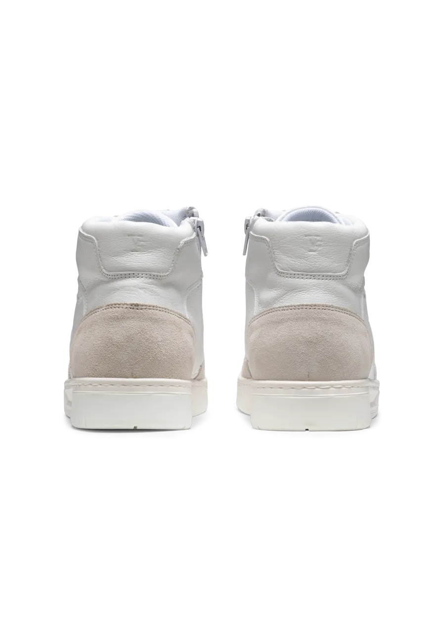 sportlicher Hightop-Sneaker Nappaleder Silber Sneaker