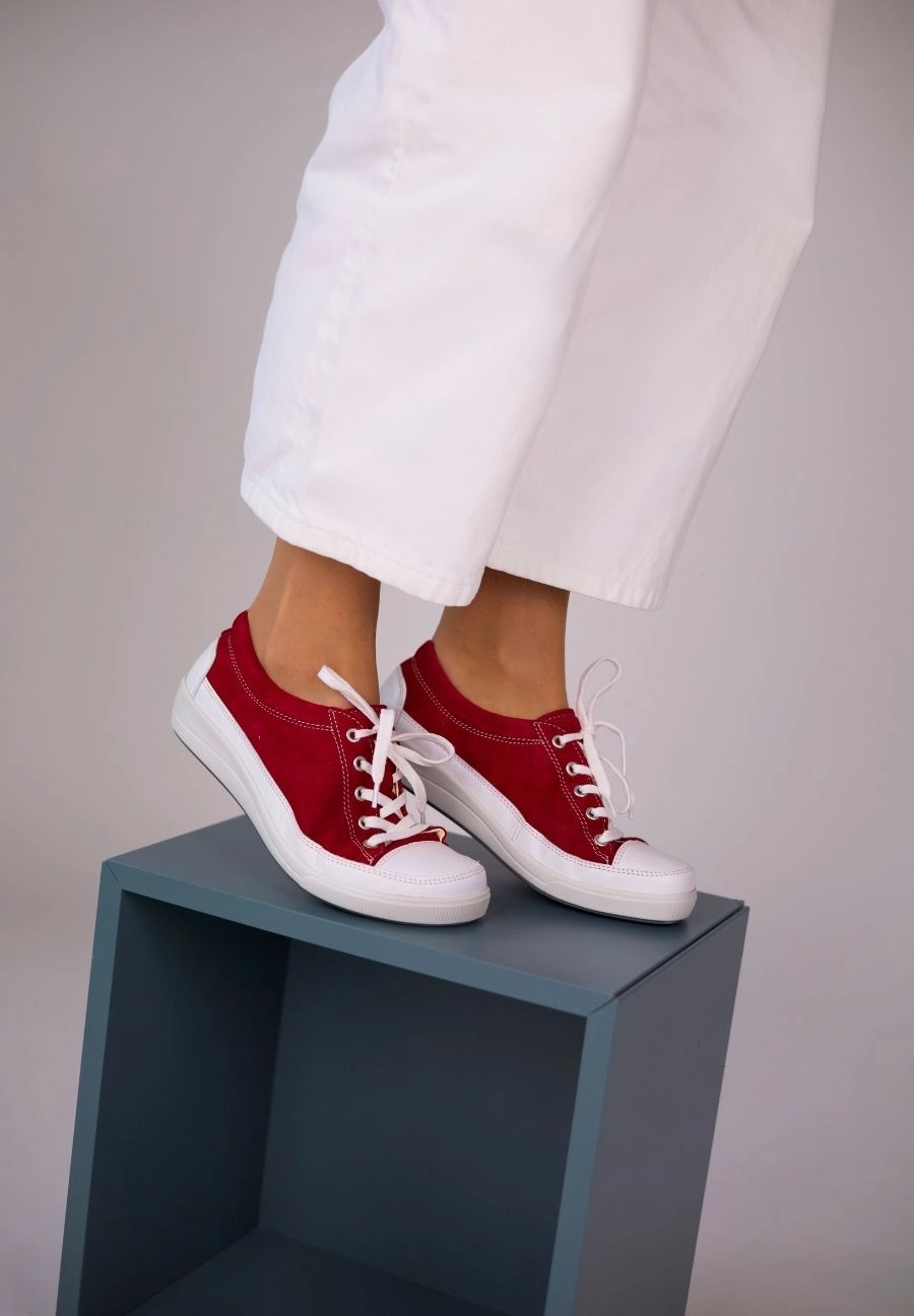 Sneaker Für Einlagen Geeignet sportlicher Schnrer Samtziege