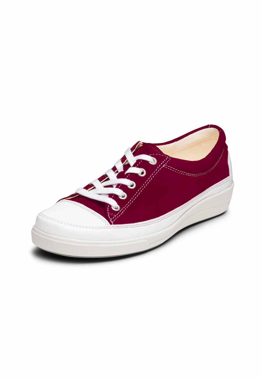 Flatform Sneaker sportlicher Schnrer Samtziege