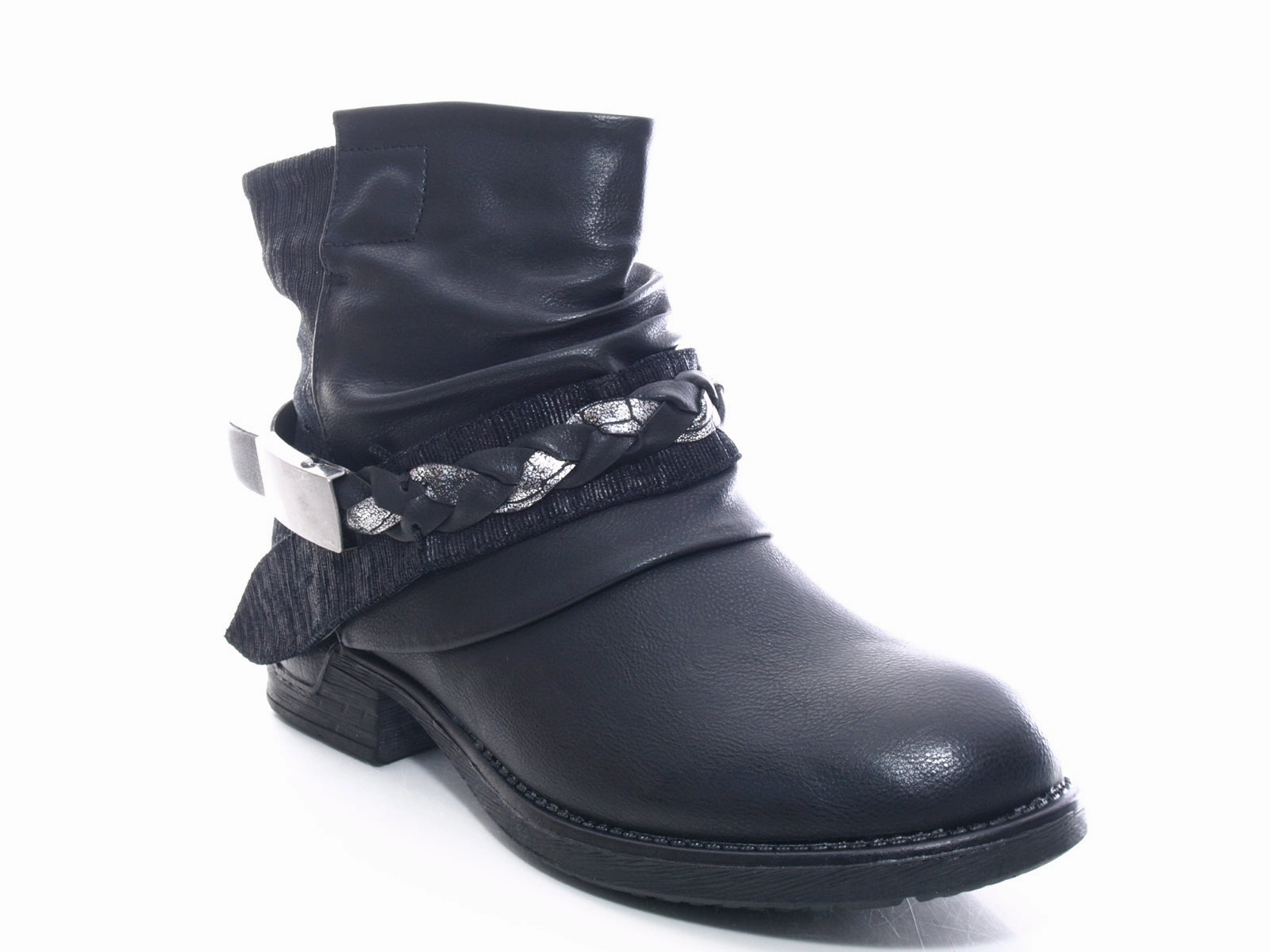 Damen Stiefeletten Biker Boots Outdoor Winterboots warm gefttert Black # 210 Elten Sicherheitsschuhe Fallen Grösser Aus