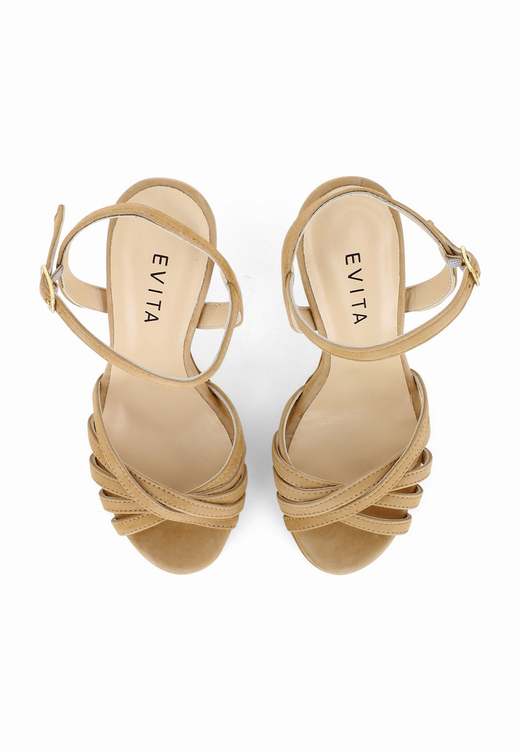 EVA Damen Sandalette  -  Rauleder Hellbraun Laufschuhe Für Breiten Fuß