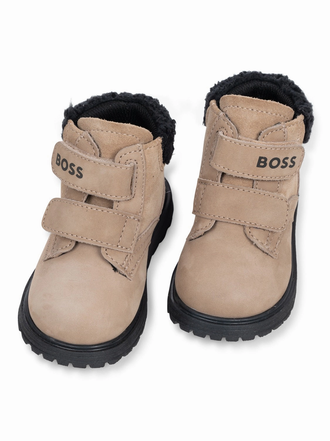 Winterstiefel Im Klassischen Look Stiefel aus Wildleder - Beige/Schwarz