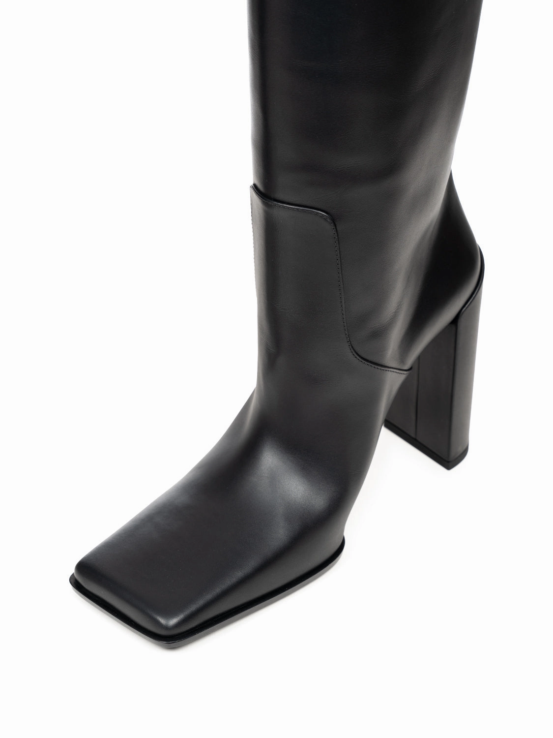 Quadratische Hohe Stiefel aus Kalbsleder 90 mm Herbst Stiefel Kinder