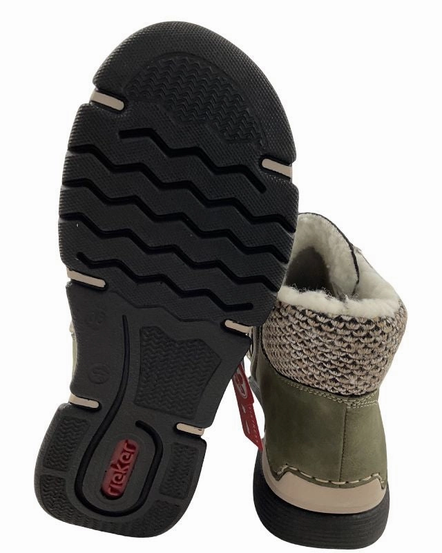 Schuhregal Für Stiefel Rieker Damen Schnrstiefel 45955-54 Grn Textil Warmfutter