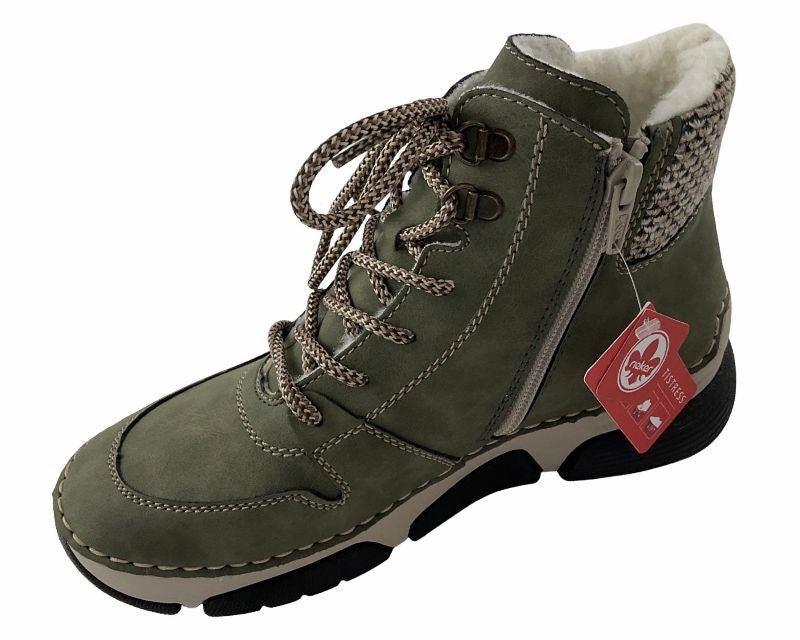 Mil-tec Stiefel Wasserdicht Rieker Damen Schnrstiefel 45955-54 Grn Textil Warmfutter