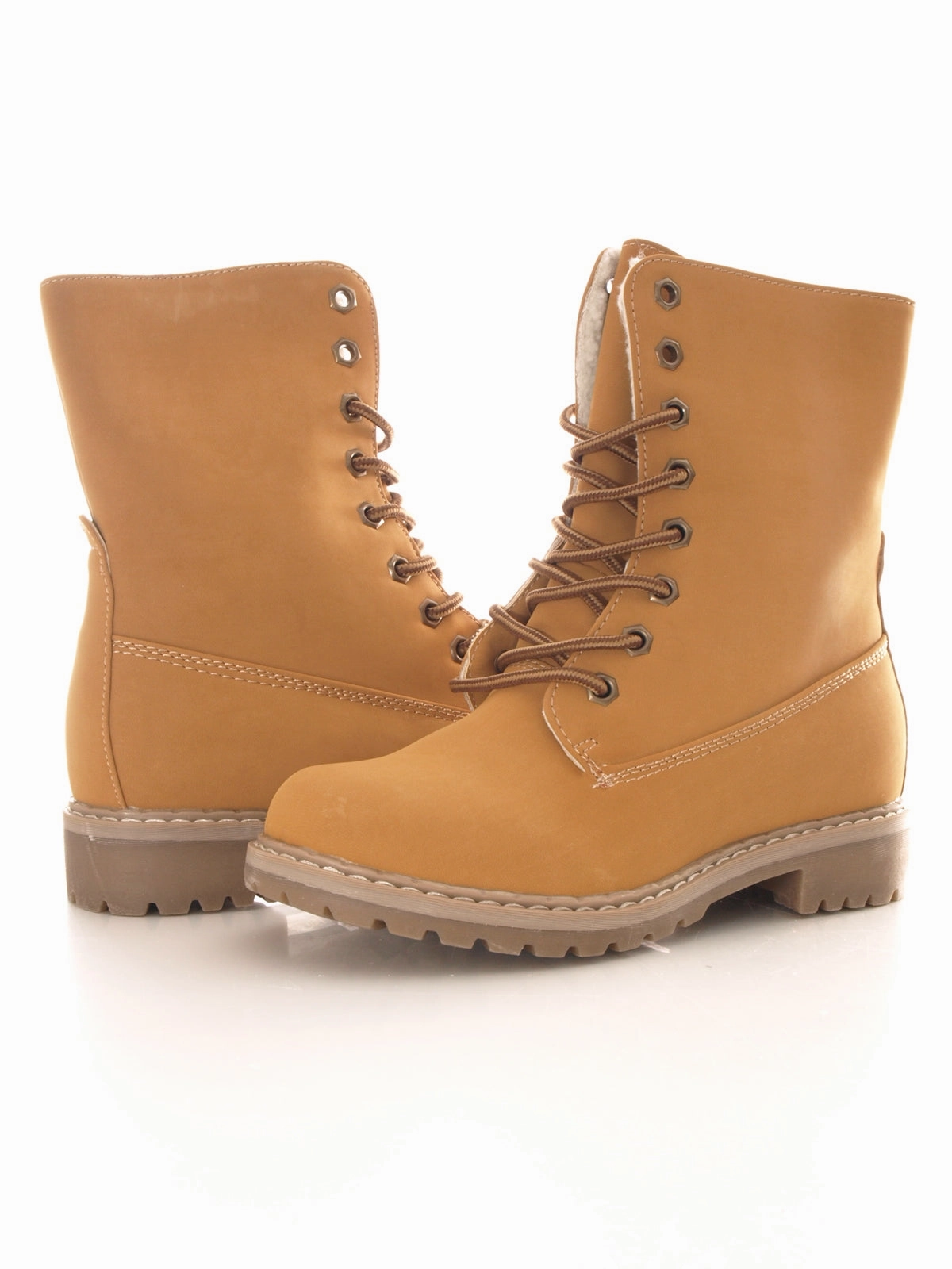 Damen Stiefel Schnrr Boots Outdoor Winterboots warm gefttert Camel # 618 Stiefel Herbst 2020