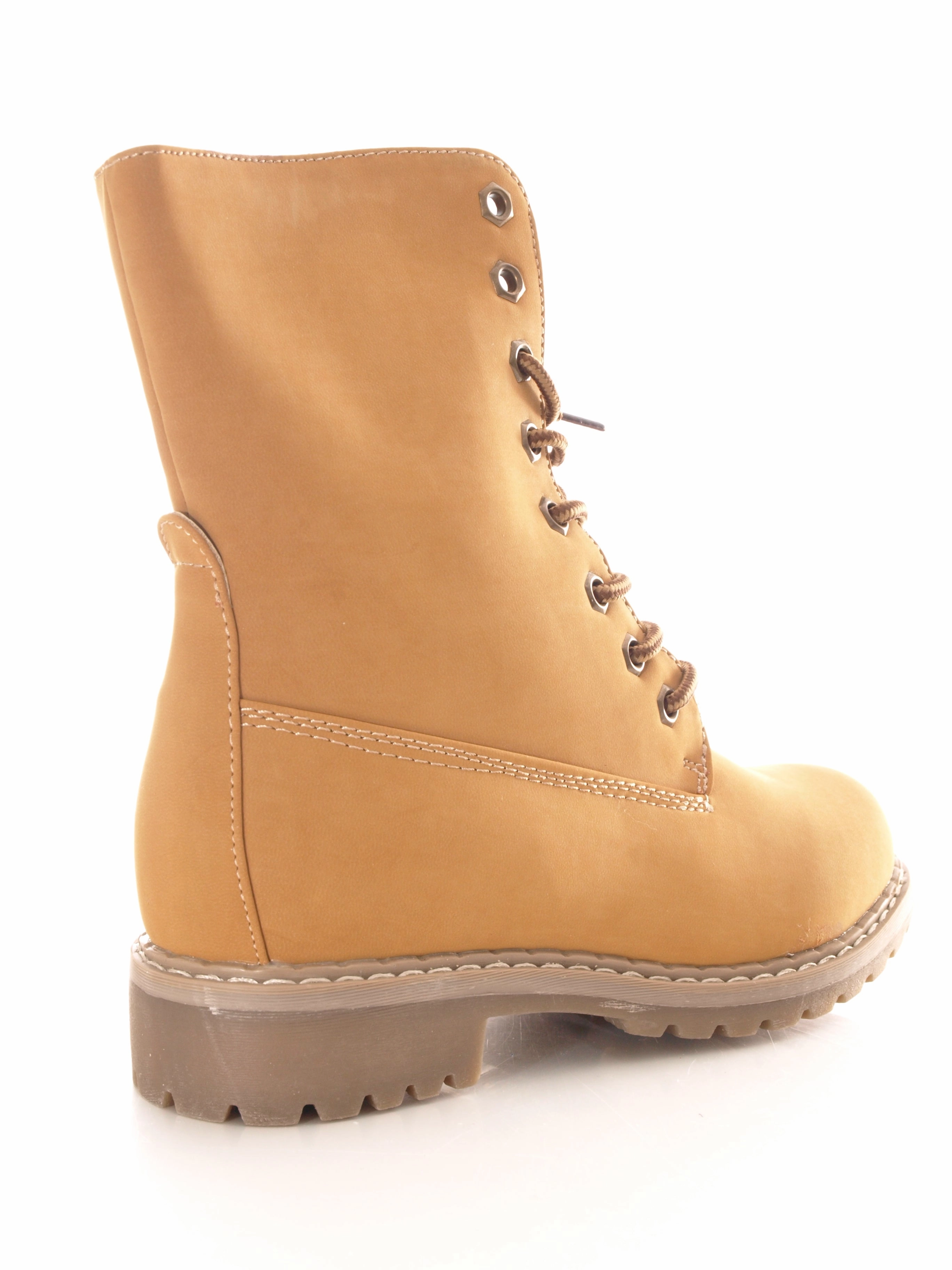 Damen Stiefel Schnrr Boots Outdoor Winterboots warm gefttert Camel # 618 Stiefel Wasserdichter