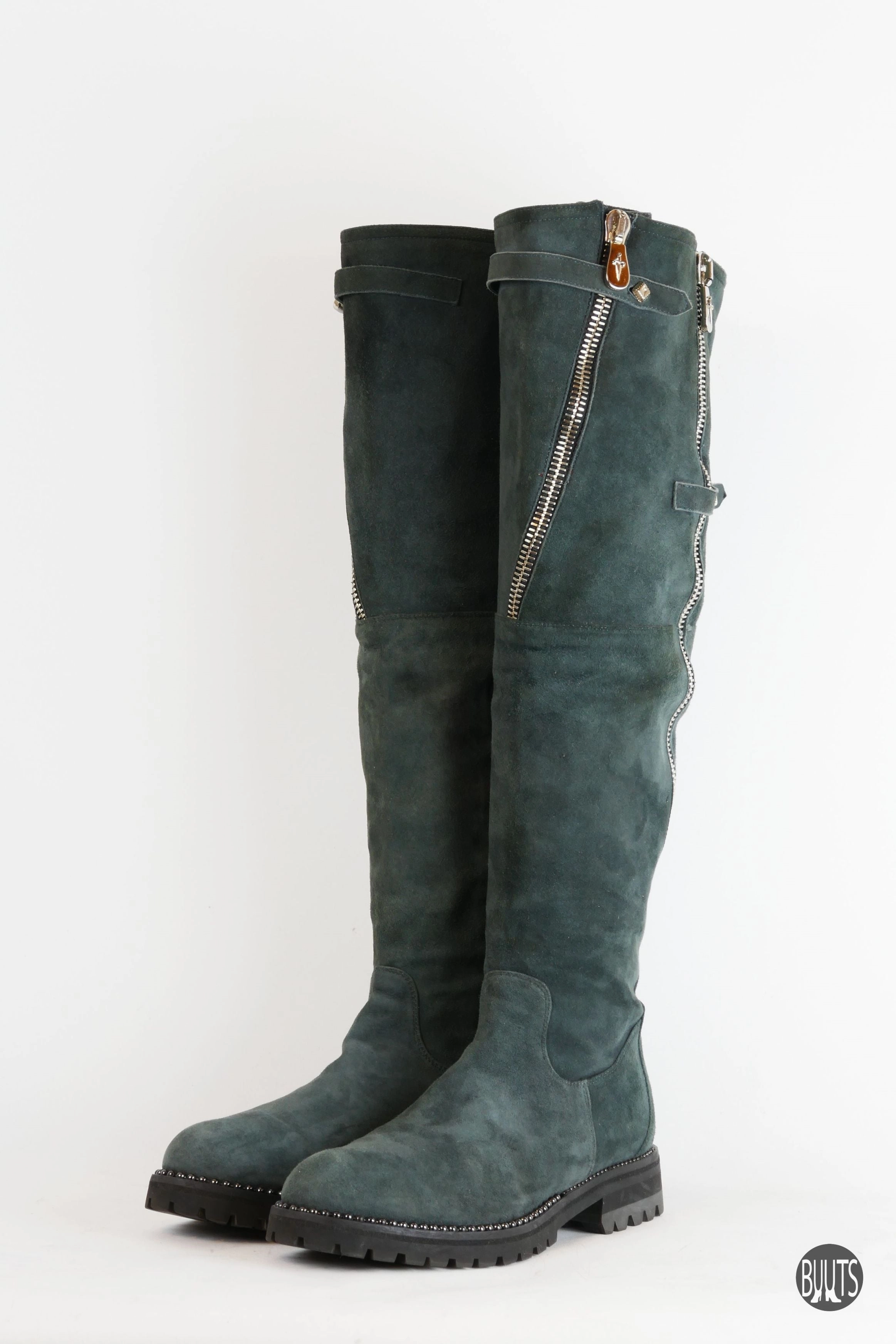 Stiefel Mit Schnürsenkel Stiefel Wildleder grau