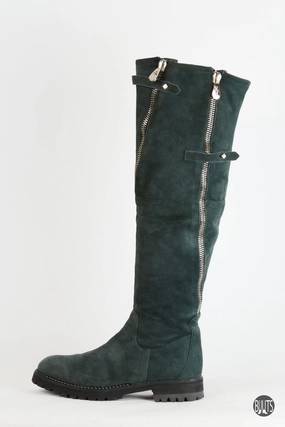 Stiefel Ohne Absatz Stiefel Wildleder grau