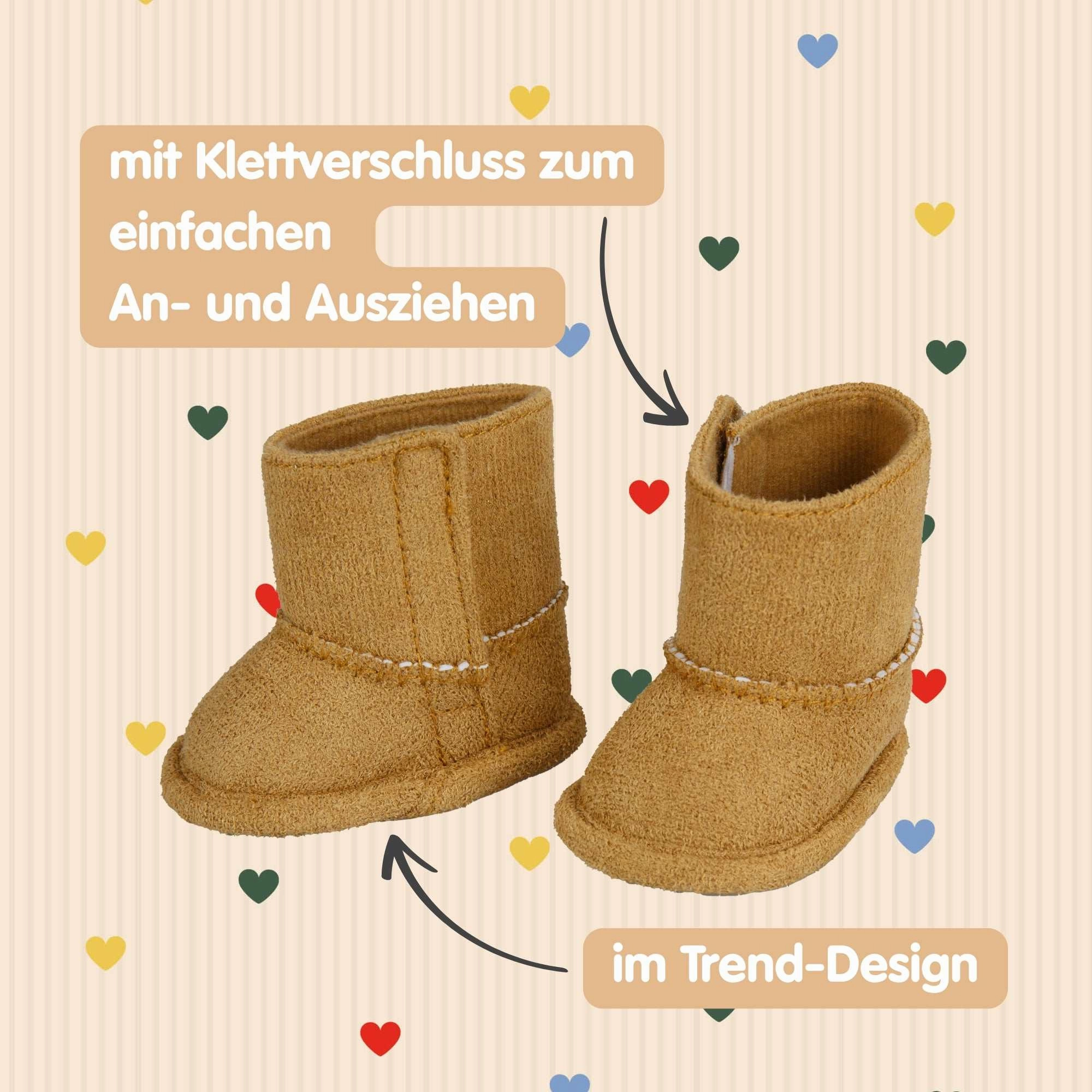 Mokassins Stiefel Puppen-Stiefel in Wildleder-Optik 30-34