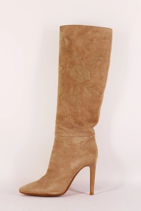 Overknee Socken Stiefel Stiefel Wildleder camel