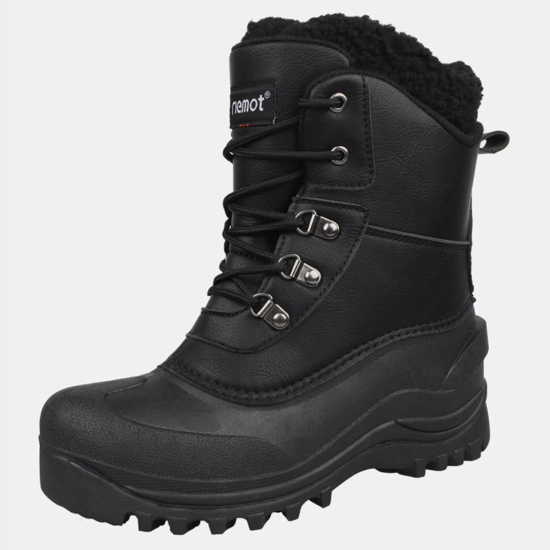 Clara Barson Stiefel riemot Damen Schneestiefel Schwarz Wasserdicht & Rutschfest Winterstiefel