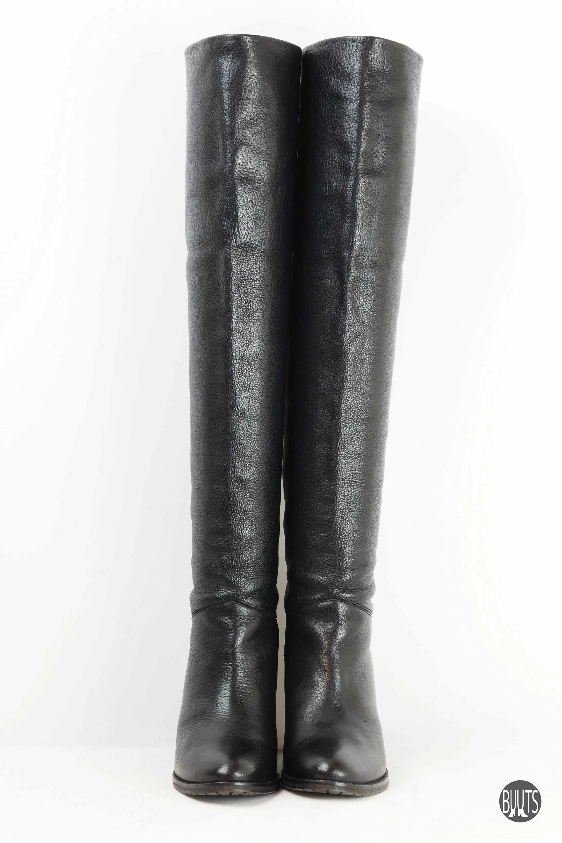 Hohe Stiefel Leder schwarz Diana Stiefel