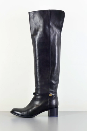 Design Stiefel Hohe Stiefel Leder schwarz