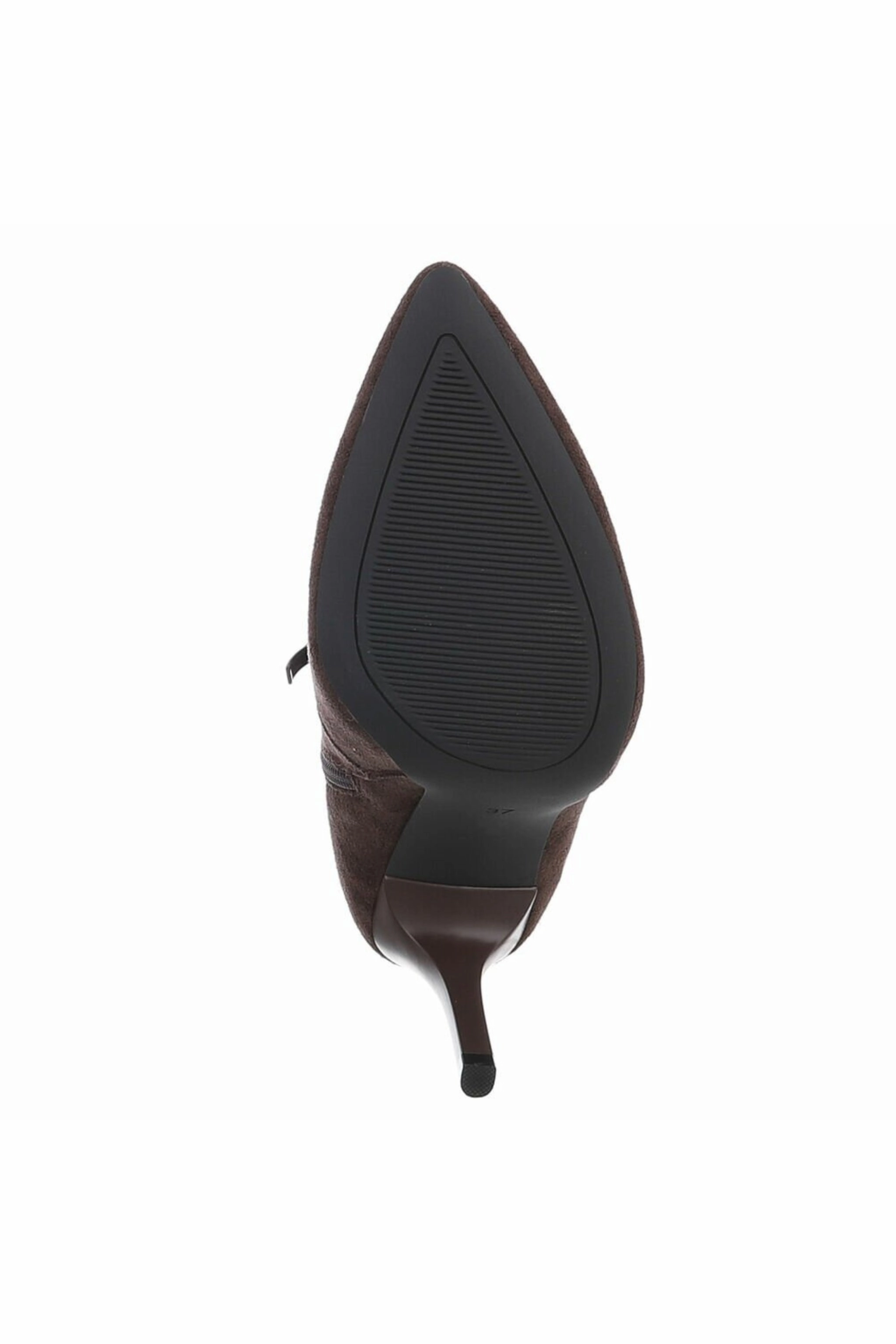 High-Heel Stiefelette in Wildlederoptik, braun Overknee Stiefel Oben Halten