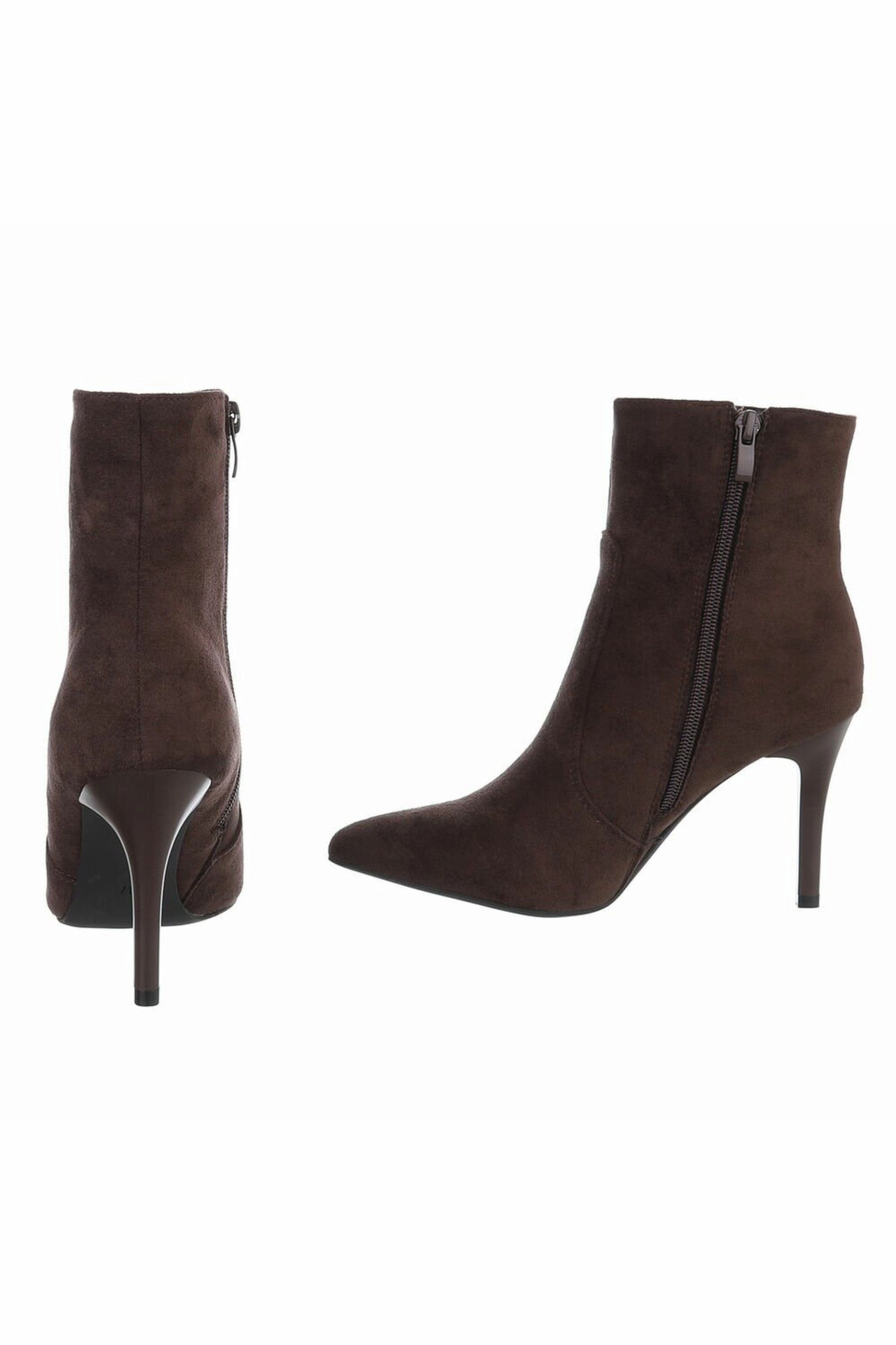 Monica Lierhaus Stiefel High-Heel Stiefelette in Wildlederoptik, braun