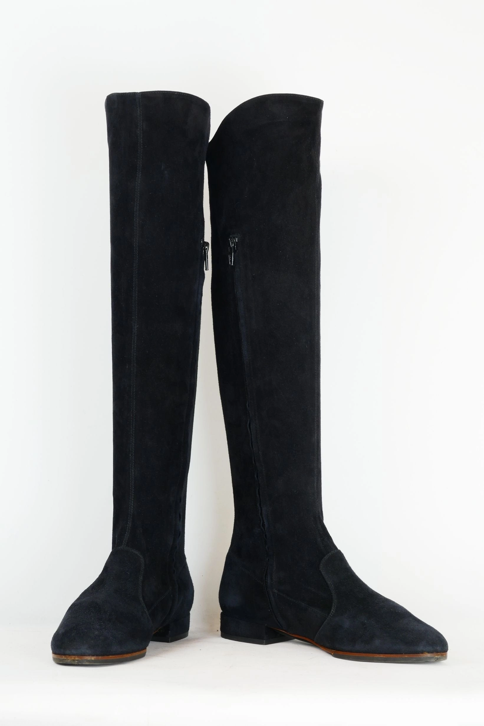 Unten Am Stiefel Stiefel Wildleder blau