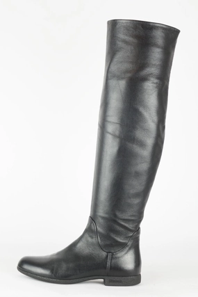 Hohe Stiefel Leder schwarz Glitzer Stiefel