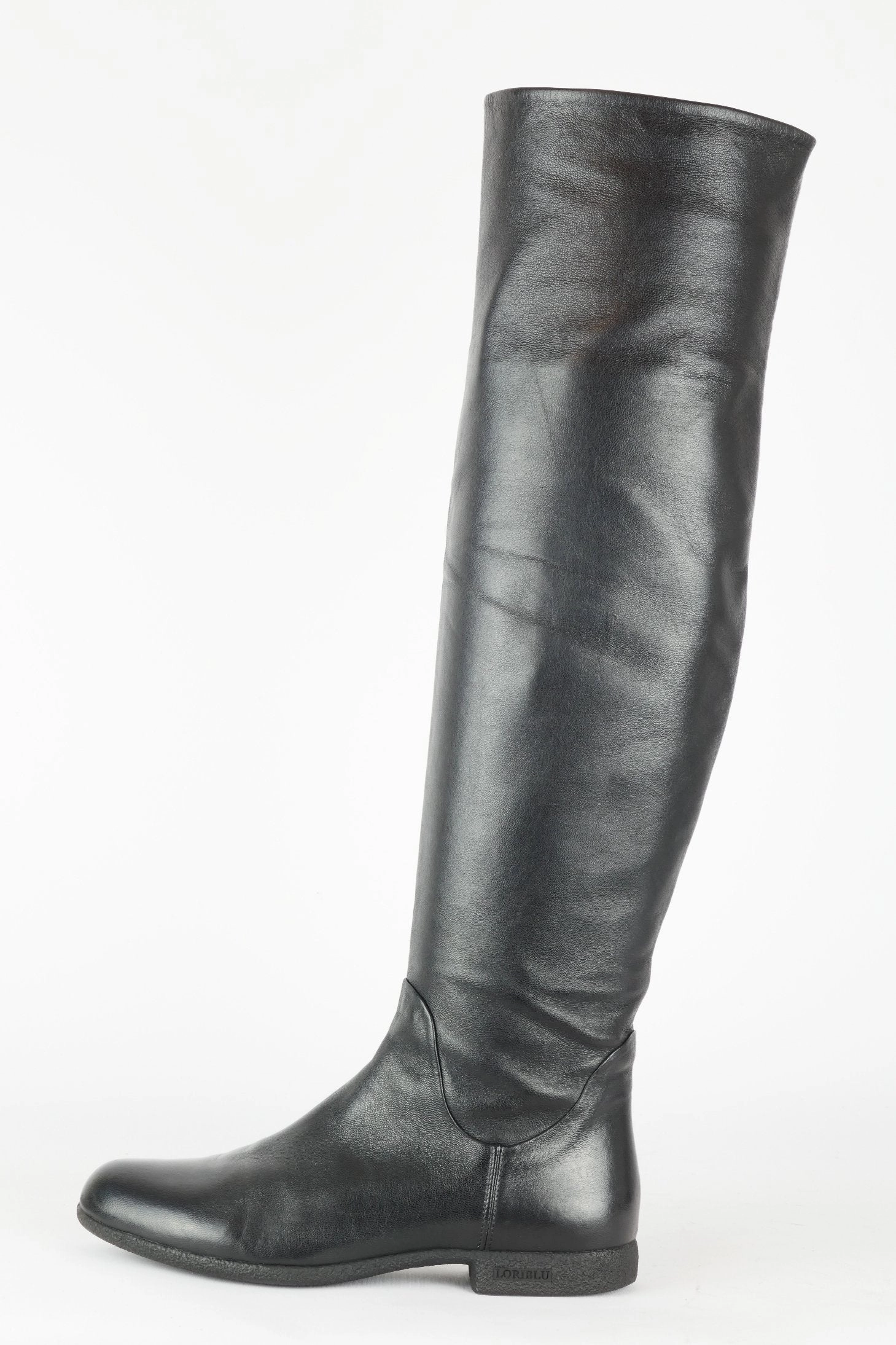 Overknees Stiefel Absatz Hohe Stiefel Leder schwarz