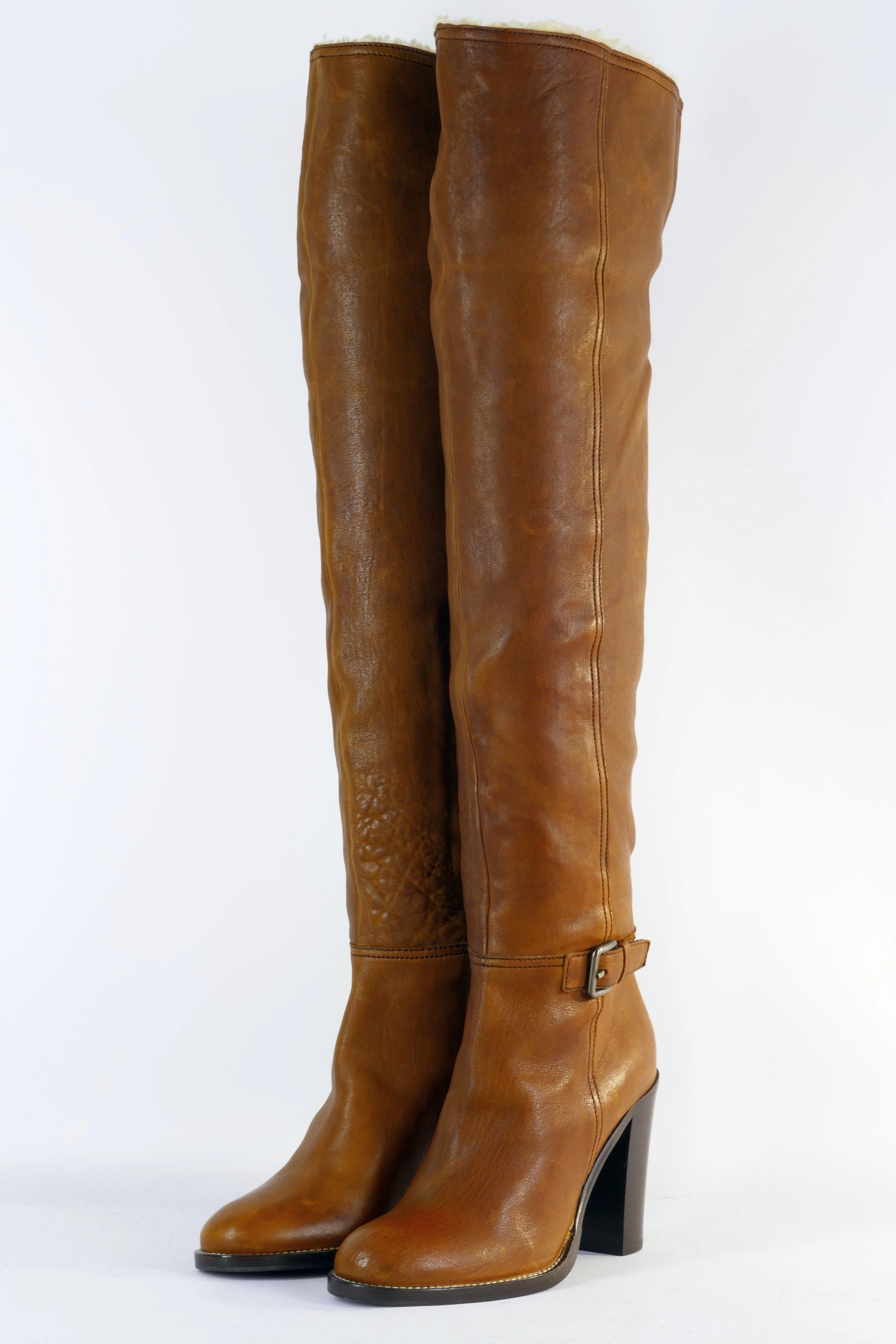 Hoegl Stiefel Hohe Stiefel Leder cognac