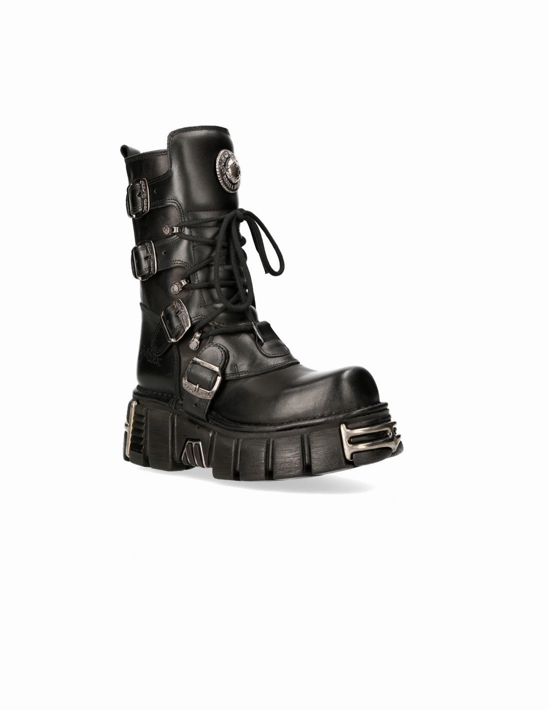 New Rock Schuhe Shoes Boots Stiefel M-373-C91 Bikerstiefel Gothic Echtleder Stiefel Falten Am Knöchel