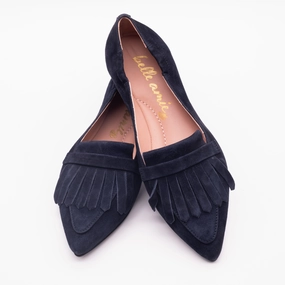 Ballerina Navy Italian Leather Loafers