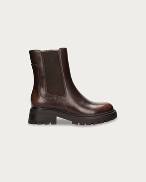 Stivali Vienna marrone scuro con elastico e zip, vegani ecologici Chelsea Boots Dublin
