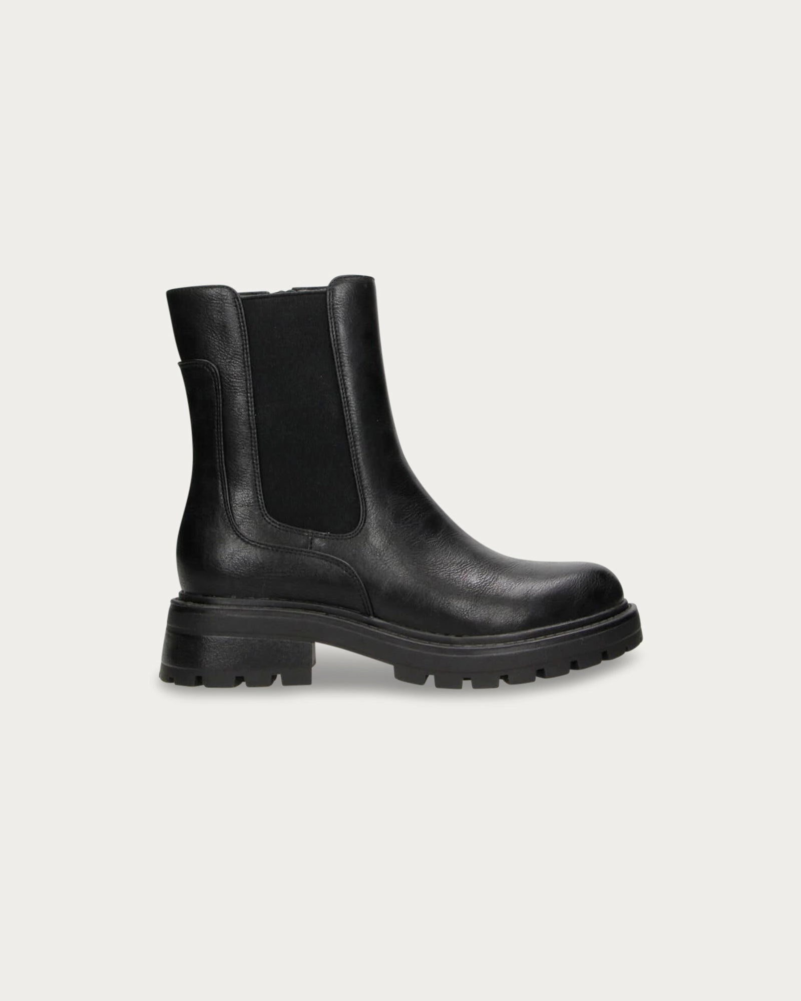 Stivali Vienna neri con elastico e zip, vegani ecologici Heavy Duty Chelsea Boots